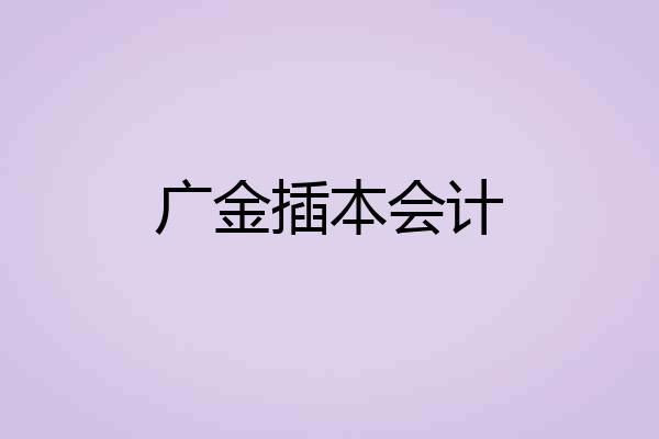 广金插本会计