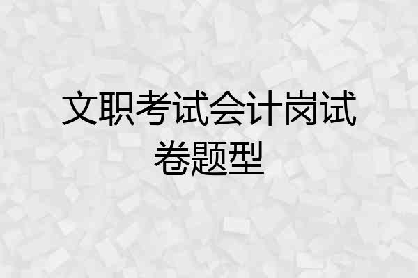 文职考试会计岗试卷题型