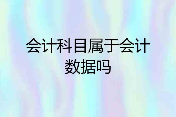 会计科目属于会计数据吗