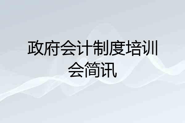 政府会计制度培训会简讯
