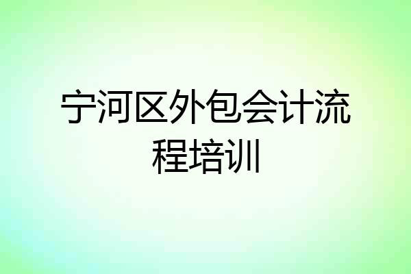 宁河区外包会计流程培训