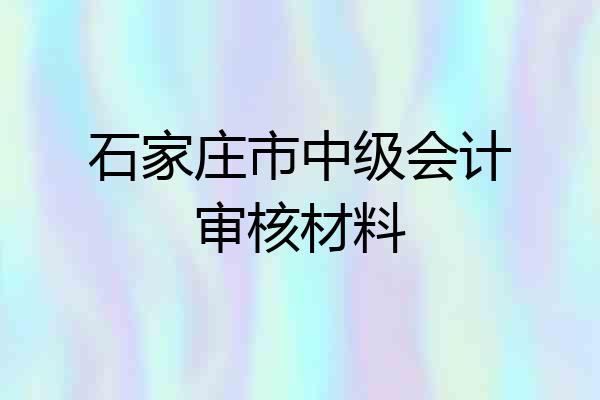 石家庄市中级会计审核材料