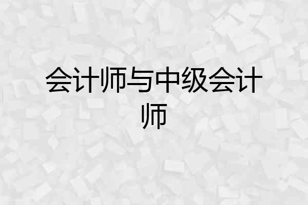 会计师与中级会计师
