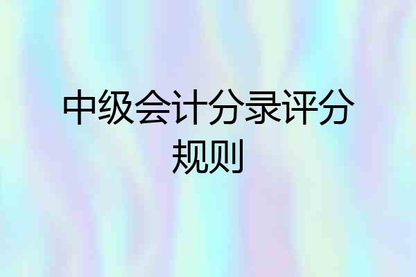 中级会计分录评分规则