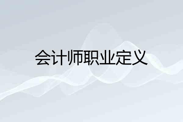 会计师职业定义