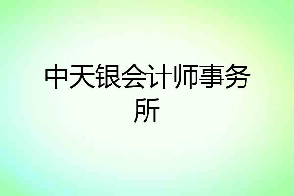 中天银会计师事务所