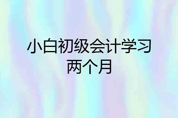 小白初级会计学习两个月