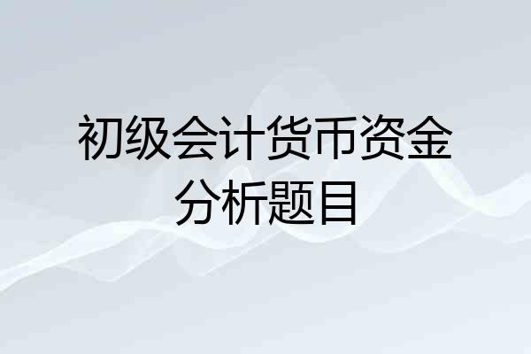初级会计货币资金分析题目