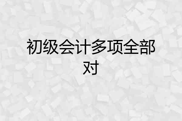 初级会计多项全部对