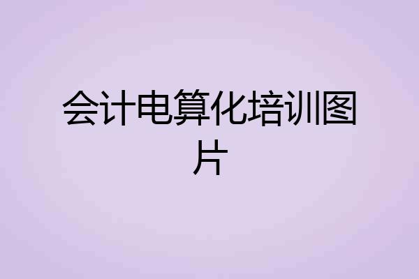会计电算化培训图片