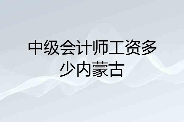中级会计师工资多少内蒙古