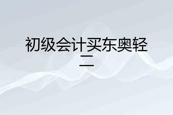 初级会计买东奥轻二
