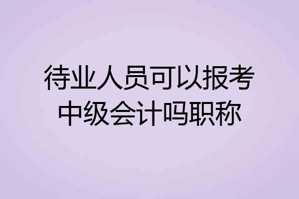 待业人员可以报考中级会计吗职称