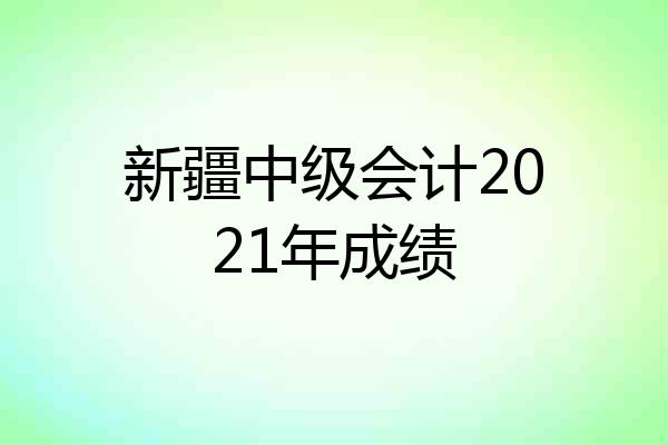 新疆中级会计2021年成绩