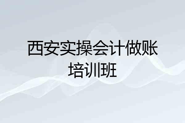 西安实操会计做账培训班