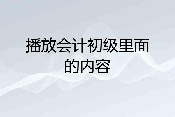 播放会计初级里面的内容