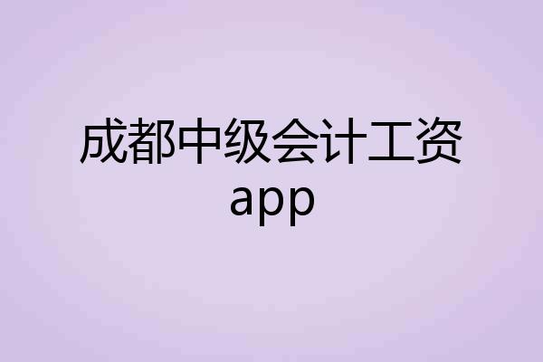 成都中级会计工资app