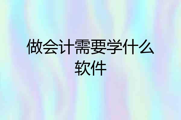 做会计需要学什么软件