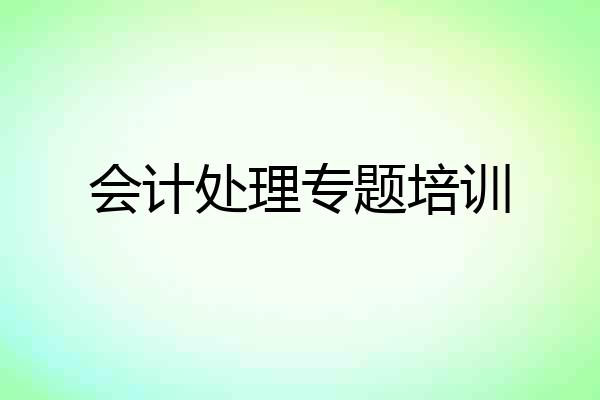 会计处理专题培训