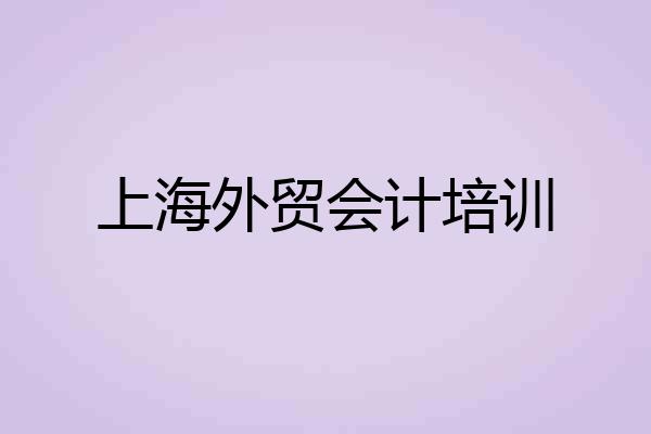 上海外贸会计培训