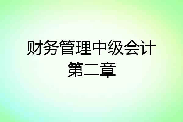 财务管理中级会计第二章