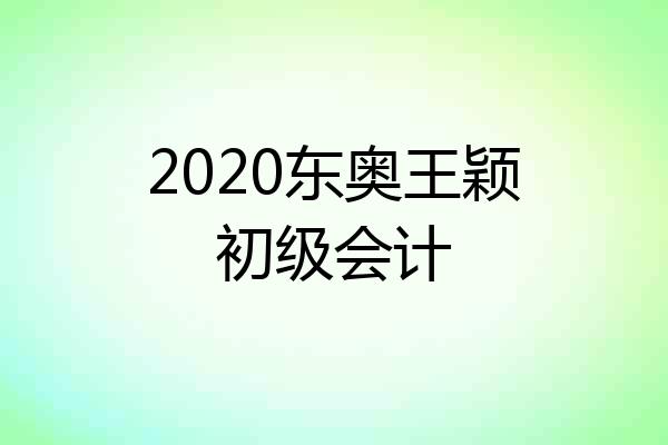 2020东奥王颖初级会计