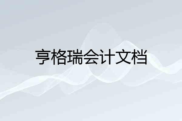亨格瑞会计文档