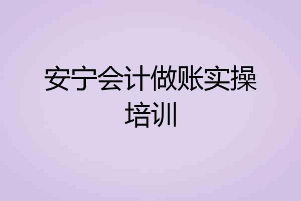 安宁会计做账实操培训