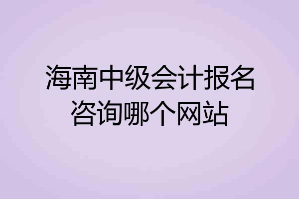 海南中级会计报名咨询哪个网站
