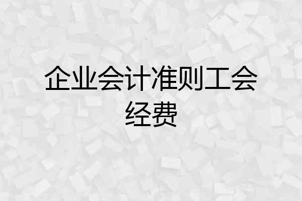 企业会计准则工会经费