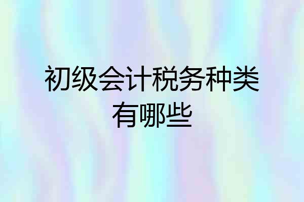 初级会计税务种类有哪些