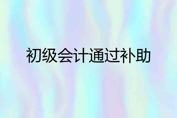 初级会计通过补助