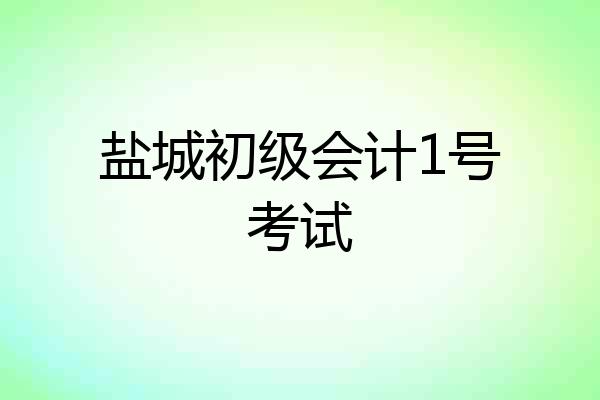 盐城初级会计1号考试