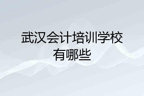 武汉会计培训学校有哪些