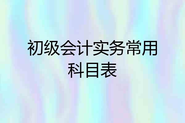 初级会计实务常用科目表
