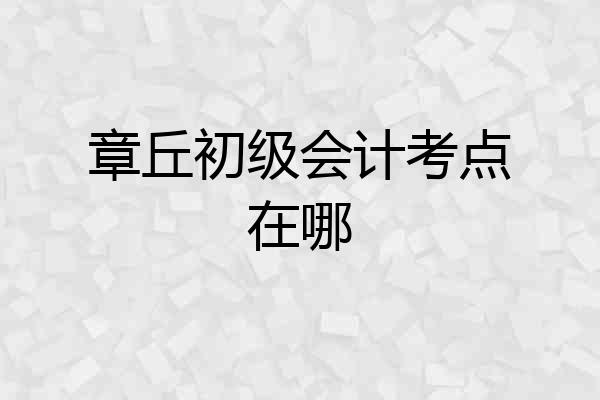 章丘初级会计考点在哪