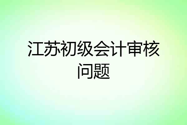 江苏初级会计审核问题