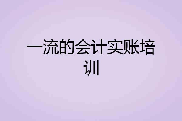 一流的会计实账培训