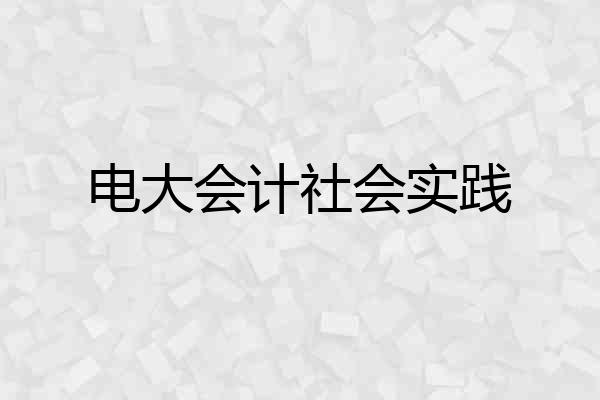 电大会计社会实践