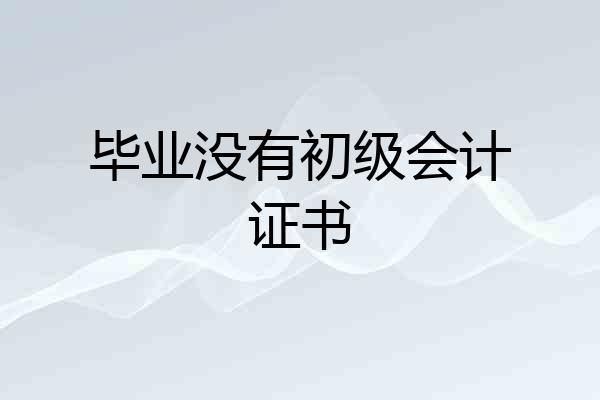 毕业没有初级会计证书