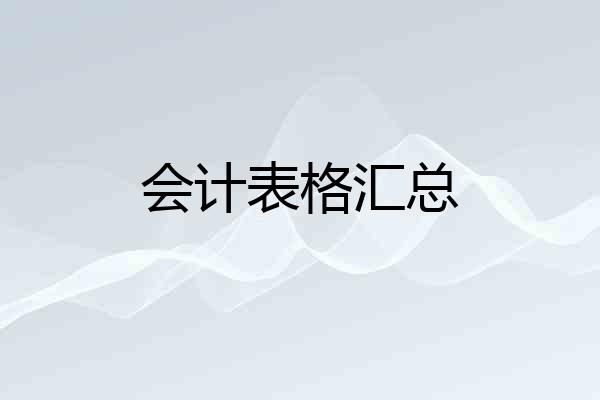 会计表格汇总
