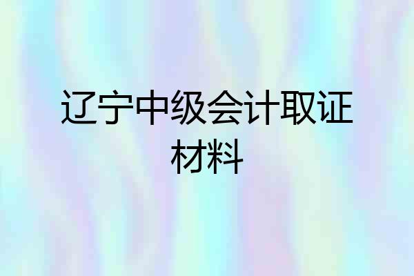 辽宁中级会计取证材料