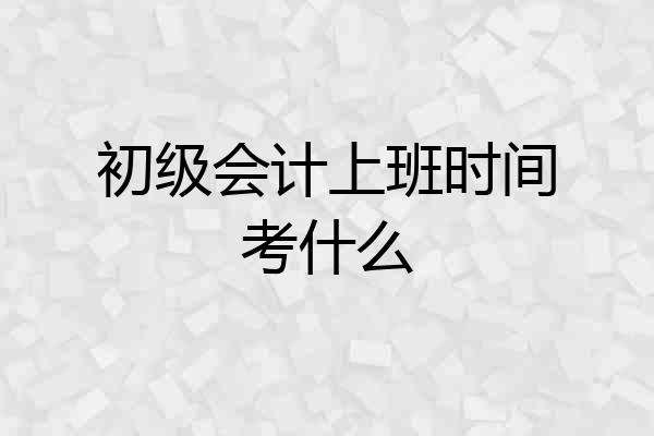 初级会计上班时间考什么