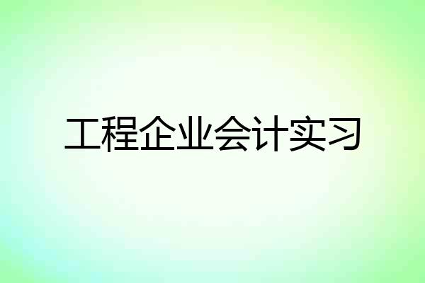 工程企业会计实习