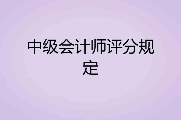 中级会计师评分规定