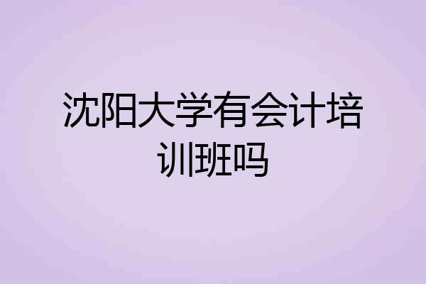 沈阳大学有会计培训班吗