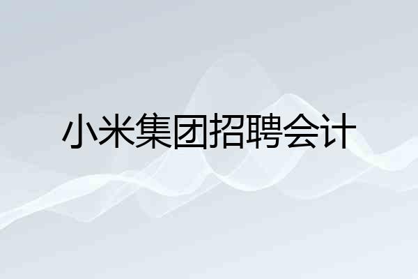 小米集团招聘会计