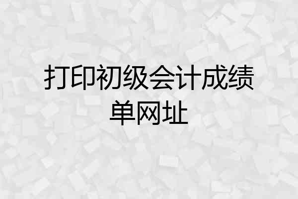 打印初级会计成绩单网址