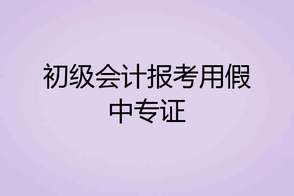 初级会计报考用假中专证