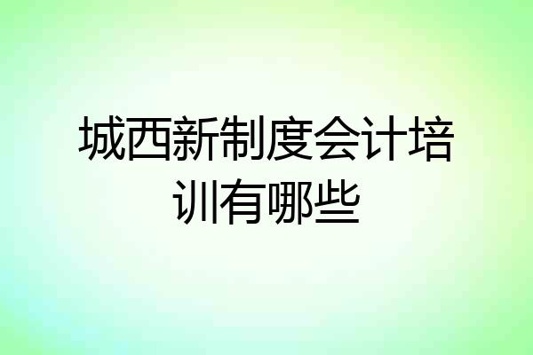 城西新制度会计培训有哪些